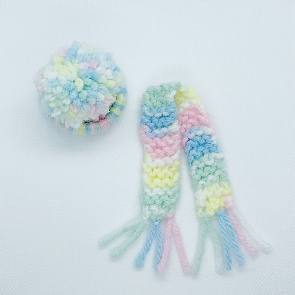 Beanie And Scarf Fits 6 Inch Doll Or Snowman Crafts - Picture 2 of 6